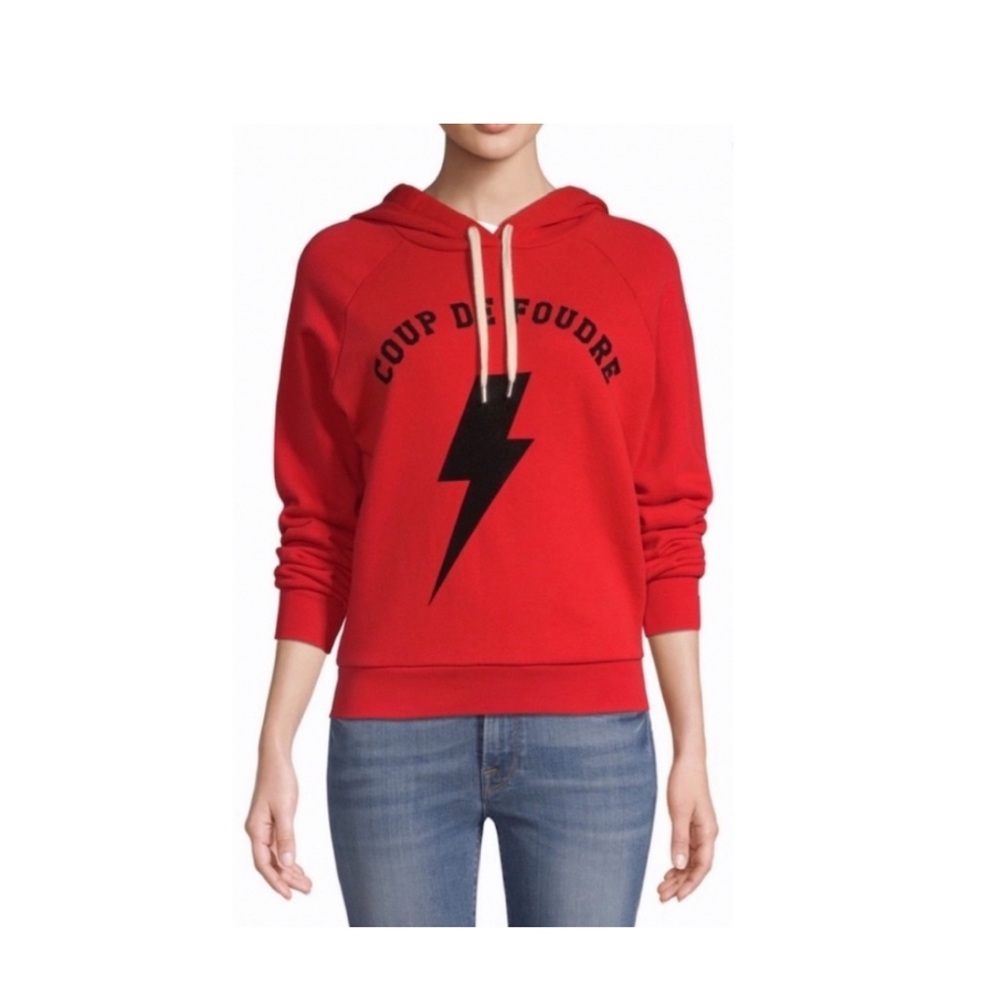 FRAME Red Hooded Sweatshirt.
